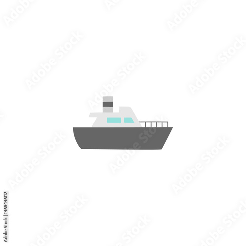 ferry ship icon in color icon, isolated on white background 
