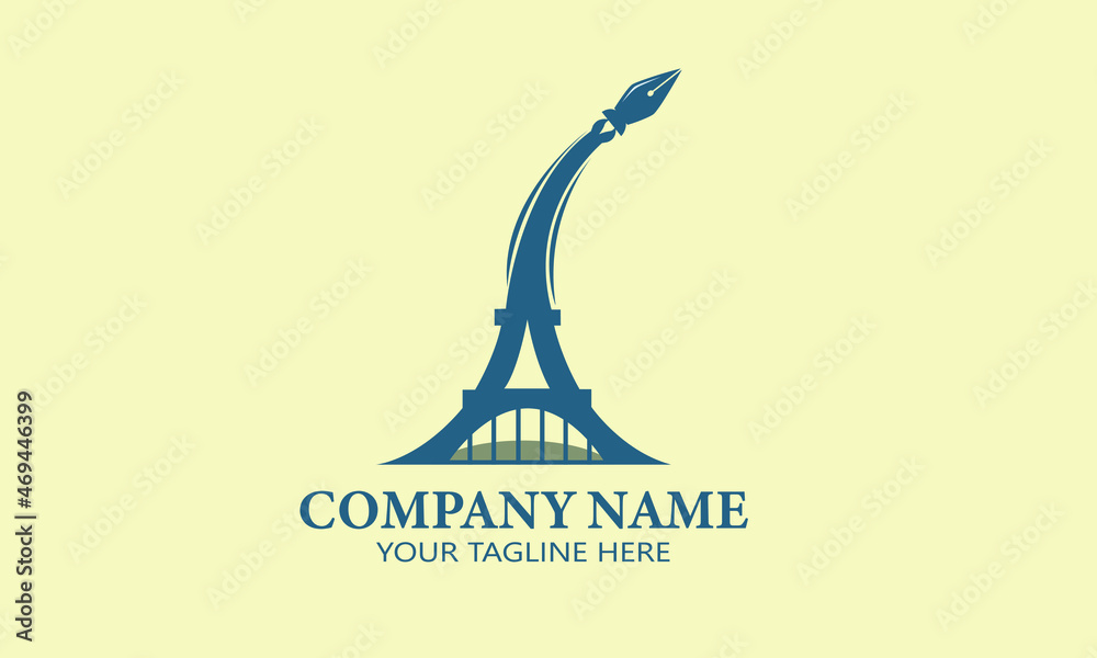 Eiffel Tower Logo Design Vector. Suitable for Company Brand And Traveling. Eiffel Tower Logo Design Vector. Suitable for Company Brand And Traveling.