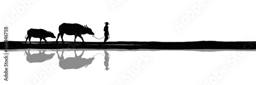 Photos Silhouette Illustration background of Thailand