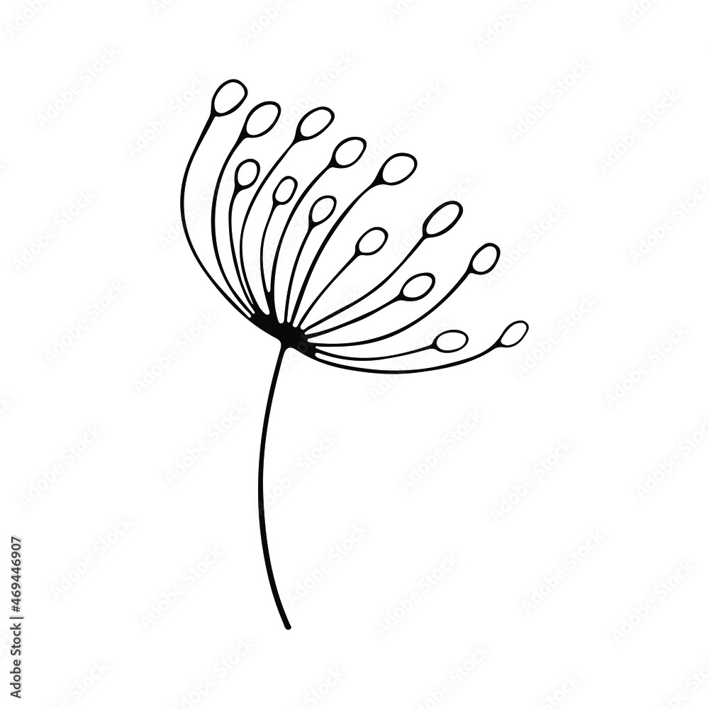 A hand-drawn set of black sketches of isolated flowers and leaves on a white background. A vector description of a doodle of flowers and leaves. A hand-drawn set of black sketches of isolated flowers and leaves on a white background. A vector description of a doodle of flowers and leaves.