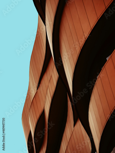 Architecture details Metal sheet Facade curve pattern Building exterior