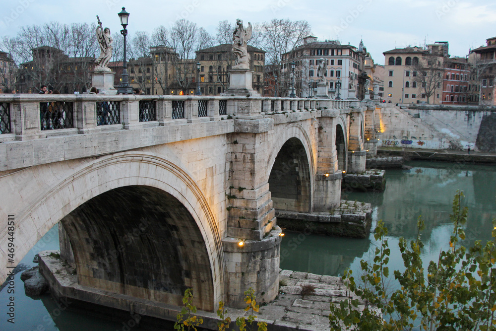 Bridge over the Tiber in Rome