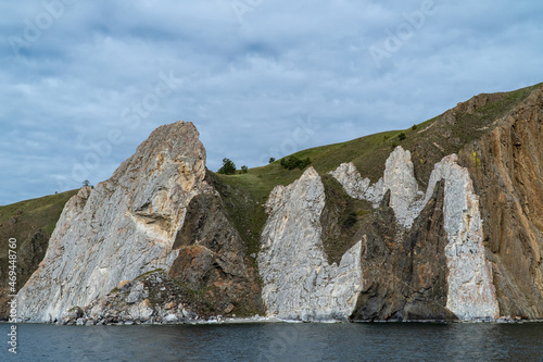 Rock with a beautiful pattern on Olkhon Island photo