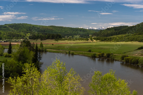 View of the Irkut River in the Tunkinskaya Valley