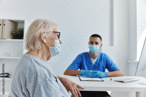 patient at the doctor s and nurse s appointments in the medical office