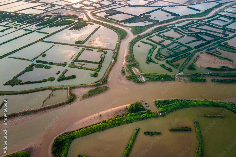 Obraz premium Aerial view of Xuan Thuy National Park in Namdinh province, Vietnam.