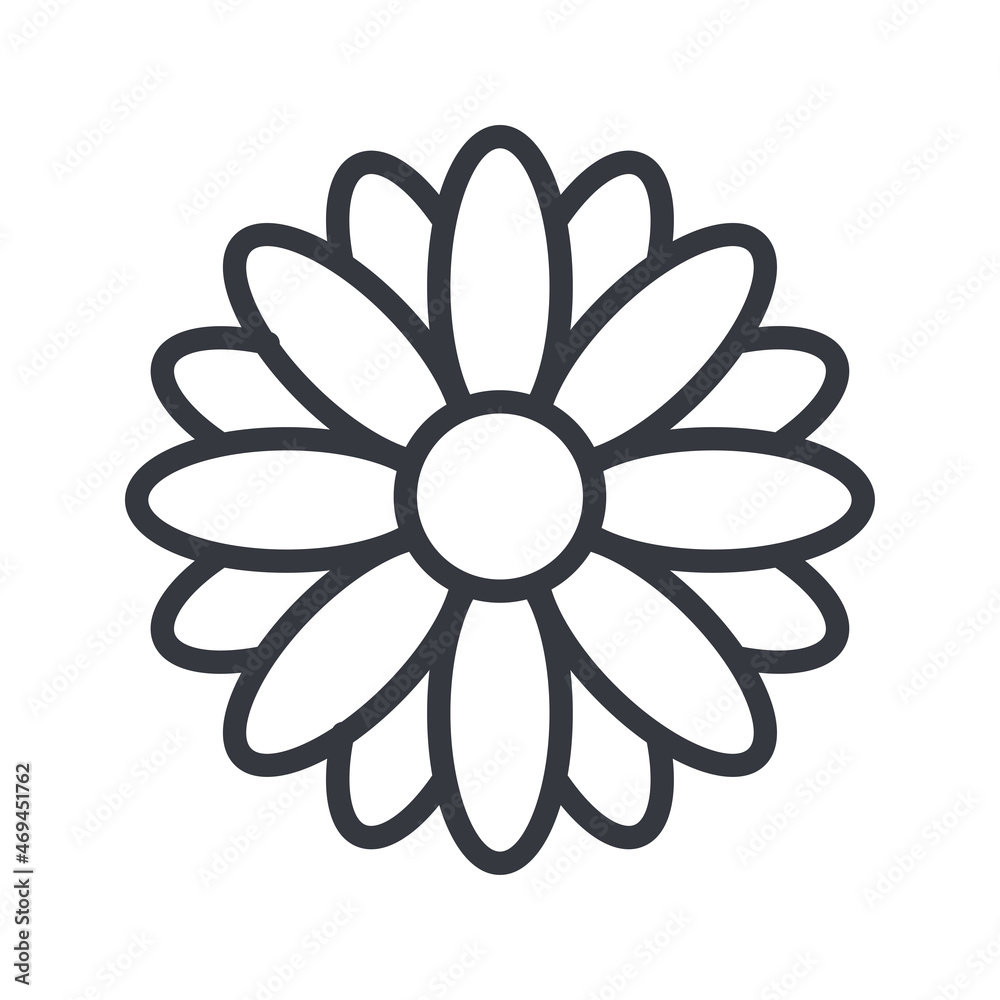 Vector Chamomile alternative medicine line icon isolated on transparent background Vector Chamomile alternative medicine line icon isolated on transparent background