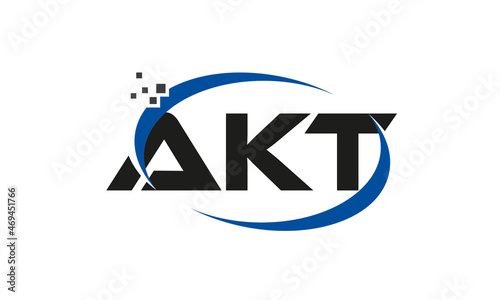 dots or points letter AKT technology logo designs concept vector Template Element