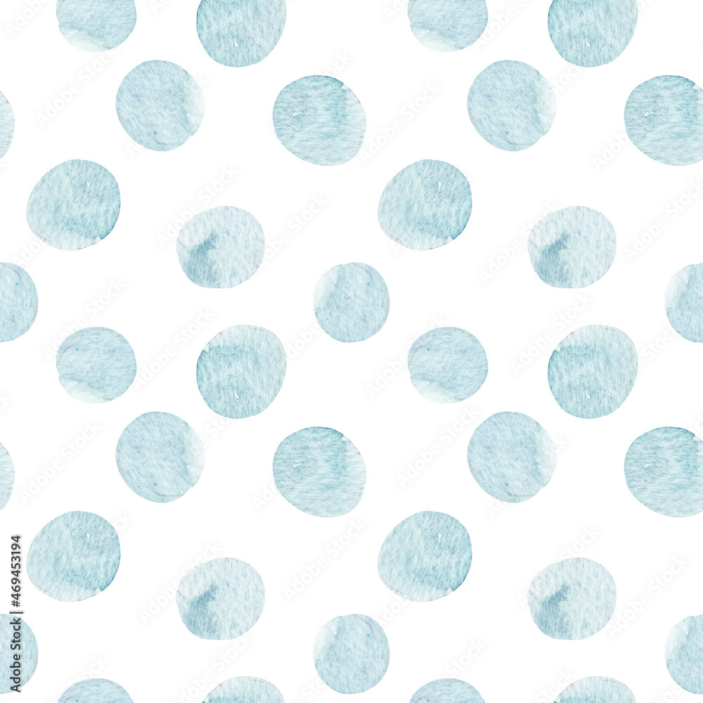Beautiful seamless pattern with cute hand drawn watercolor blue dots. Stock illustration. Beautiful seamless pattern with cute hand drawn watercolor blue dots. Stock illustration.