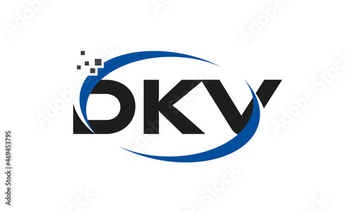 dots or points letter DKV technology logo designs concept vector Template Element photo