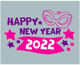 2022 Happy New Year Holiday Abstract Vector Illustration Purple And Pink