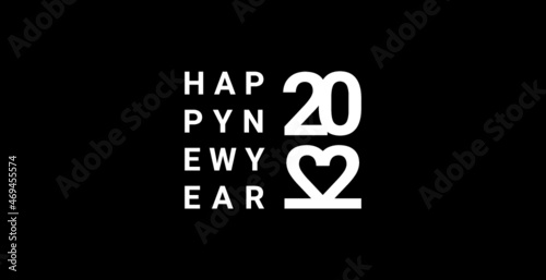 Simple design new year 2022 card vector. Christmas greetings minimalist card typography.