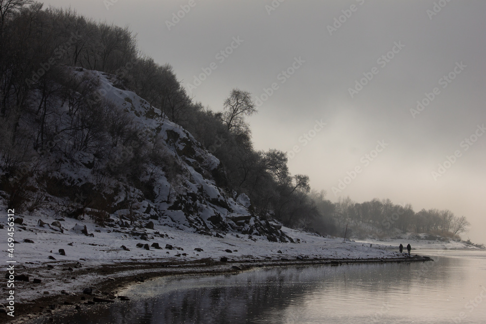 Fototapeta premium fog on the river