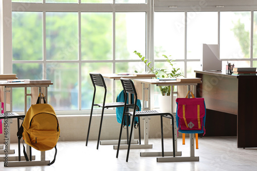 Interior of classroom prepa...