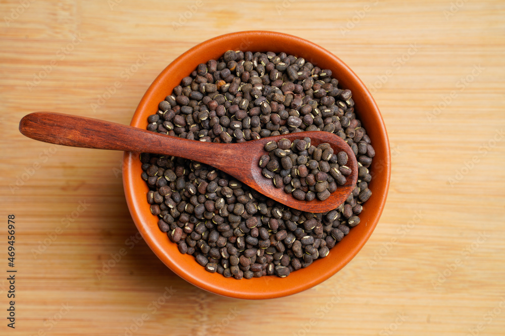 Fresh Black gram or udad in clay bowl Fresh Black gram or udad in clay bowl