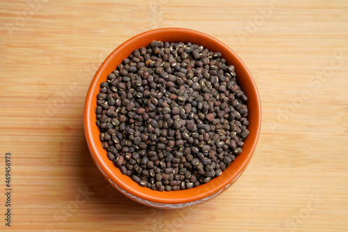 Fresh Black gram or udad in clay bowl
