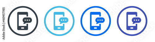 Smartphone message phone text icon symbol vector illustration