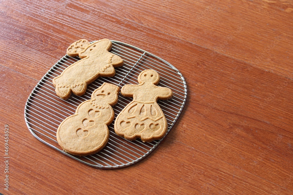 Gingerbread without decorations on table Gingerbread without decorations on table