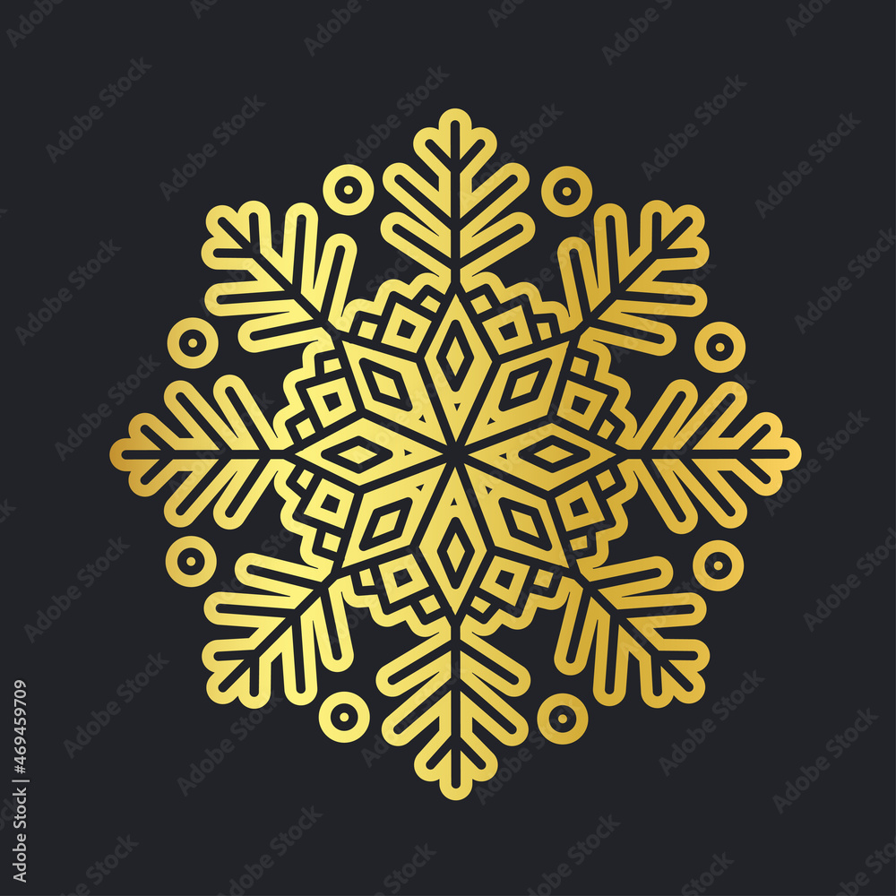 Gold Set vector snowflakes isolated , Ethnic ice cristal ornament, christmas icons, snowflakes for print, design for banner, idea, cover, booklet, print, flyer, card, poster, badge, postcard