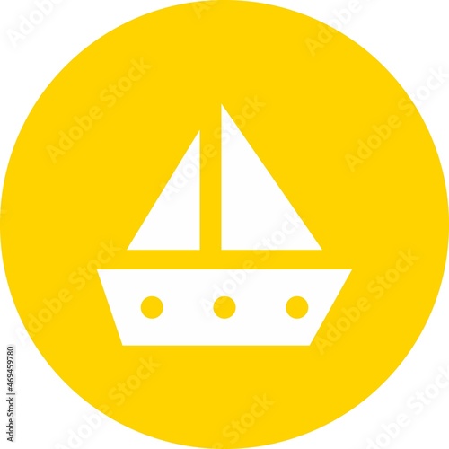 Ship Glyph Circle Vector Icon Design