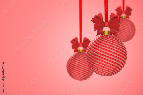 christmas ball on red backg...