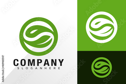 Yin Yang Leaf Logo Design Vector Template