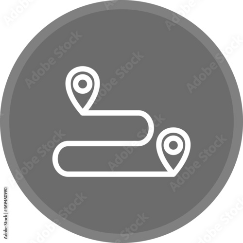  Route Line Circle Grey Vector Icon Design