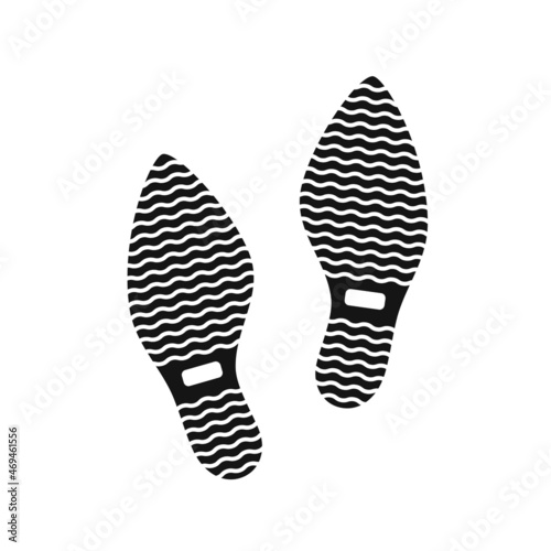 Female Footwear black print isolated on white.