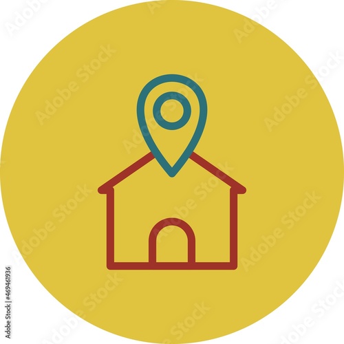 Location Line Two Color Vector Icon Design
