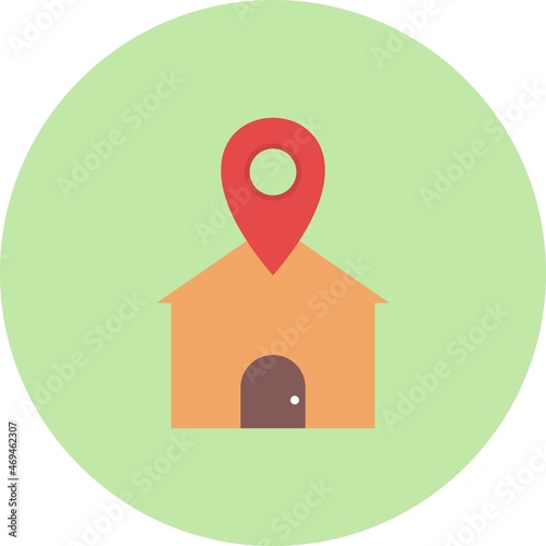 Location Flat Circle Vector Icon Design