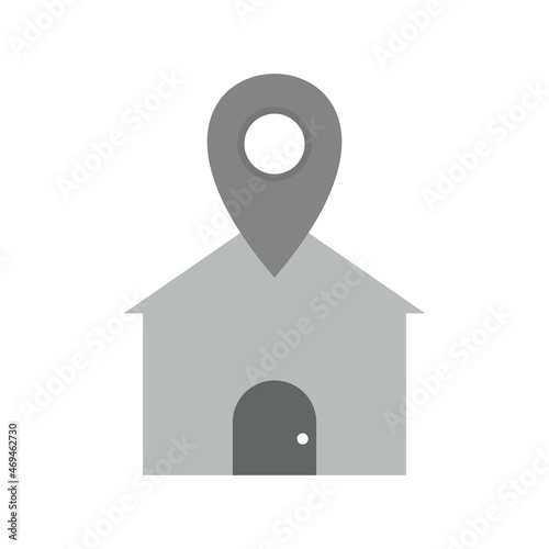 Location Flat Gray Circle Vector Icon Design