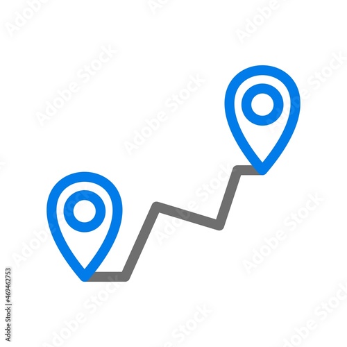 Route Line Blue Vector Icon Design