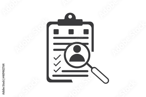 Recruitment service, human resources, choose candidate, fill vacancy, employment concept, icon on white background for website, application, printing, document, poster design, etc. vector eps 10