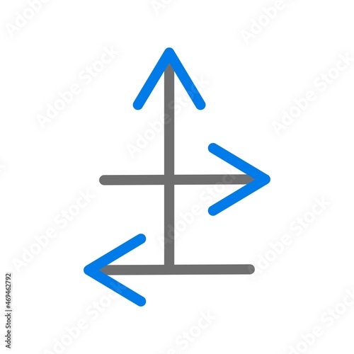 Directions Line Blue Vector Icon Design