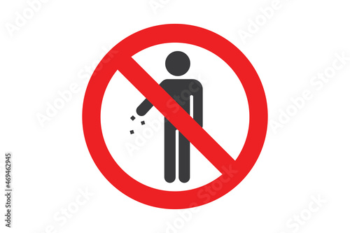 Do not litter sign on white background for website, application, printing, document, poster design, etc. vector EPS10