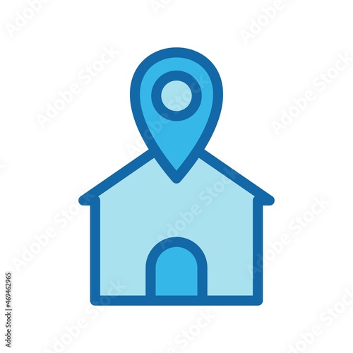 Location Line Filled Blue Vector Icon Design