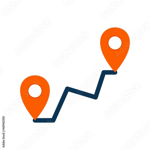 Route Flat Vector Icon Design