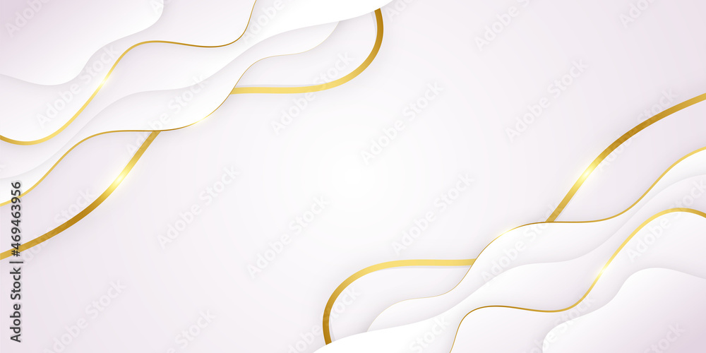 Modern white and gold abstract background. Abstract geometric shape white  gold background with light and shadow 3D layered for presentation design.  Stock Vector | Adobe Stock
