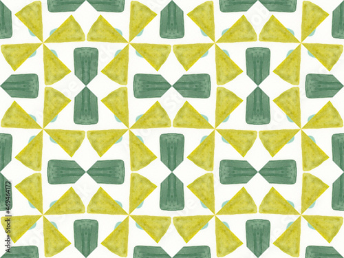 Kaleidoscope Shapes Abstract. Green Artistic