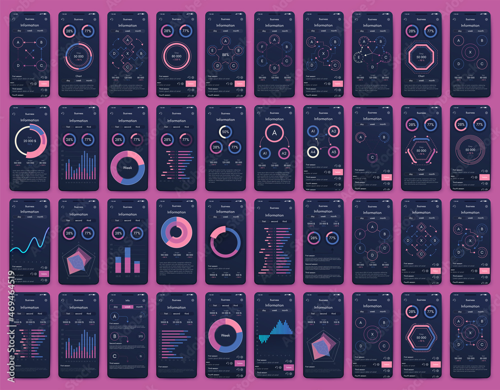 Vector graphics infographics with mobile phone. Template for creating ...