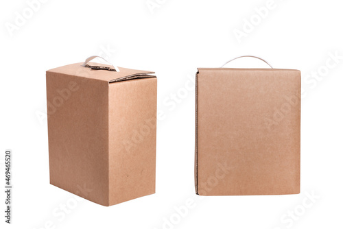 Set of two cardboard box with plastic handle