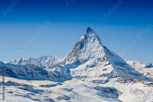 Matterhorn is a mountain in the Pennine Alps on the border between Switzerland and Italy © olyphotostories