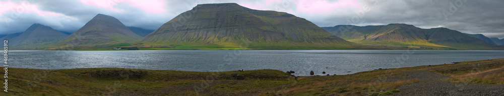 Landscape at Dyrafjördur in West Fjords, Iceland, Europe
