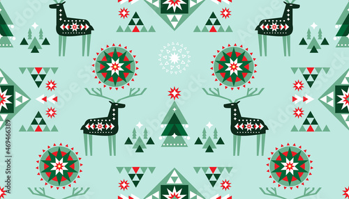 Christmas nordic deer pattern 2
