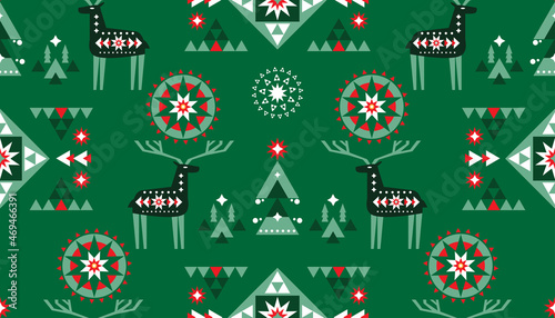 Christmas nordic deer pattern 3