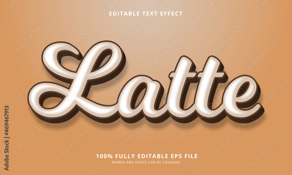 Latte text style - Editable text effect