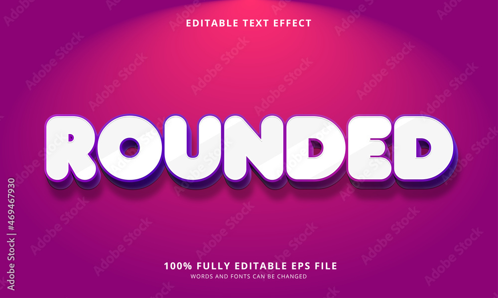 Rounded text style - Editable text effect