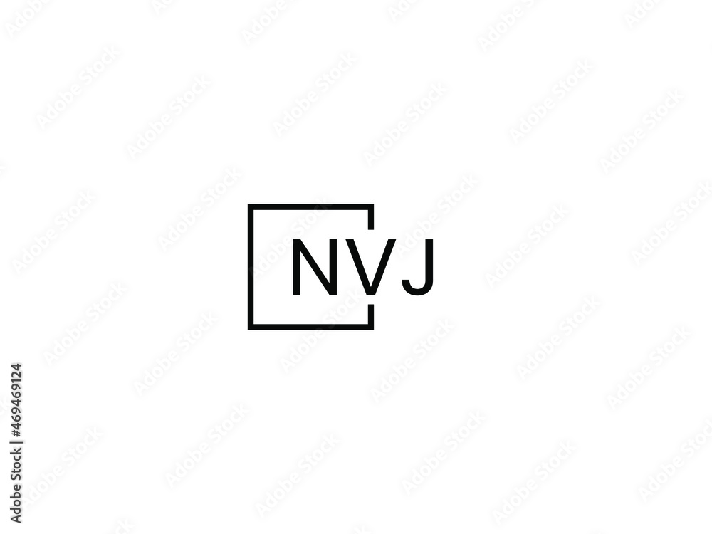 Obraz premium NVJ letter initial logo design vector illustration