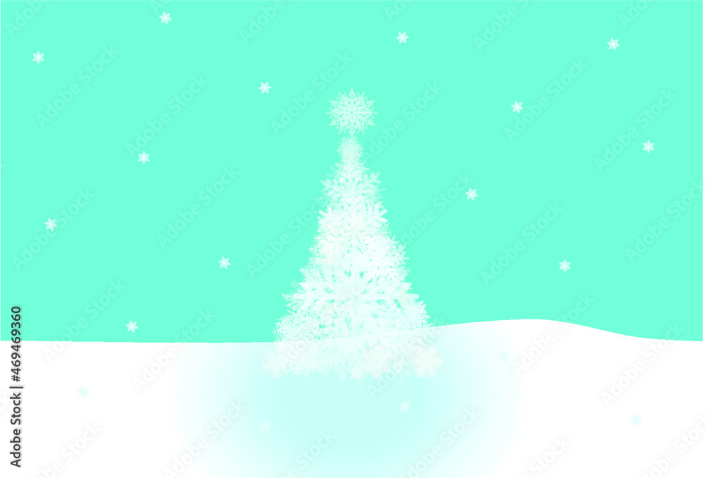 a Christmas tree made of snowflakes, 



Creates a holy, minimal and positive feeling. Lot of space to add your image and text. vector.