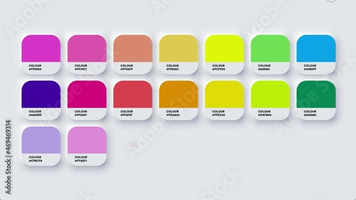 Colour Palette Catalog Samples Pastel and Neon Video
